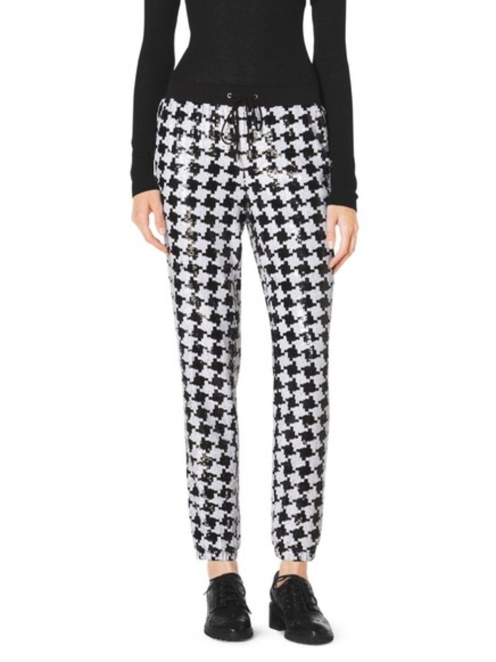 MICHAEL Michael Kors Houndstooth Sequin Jogger Pants